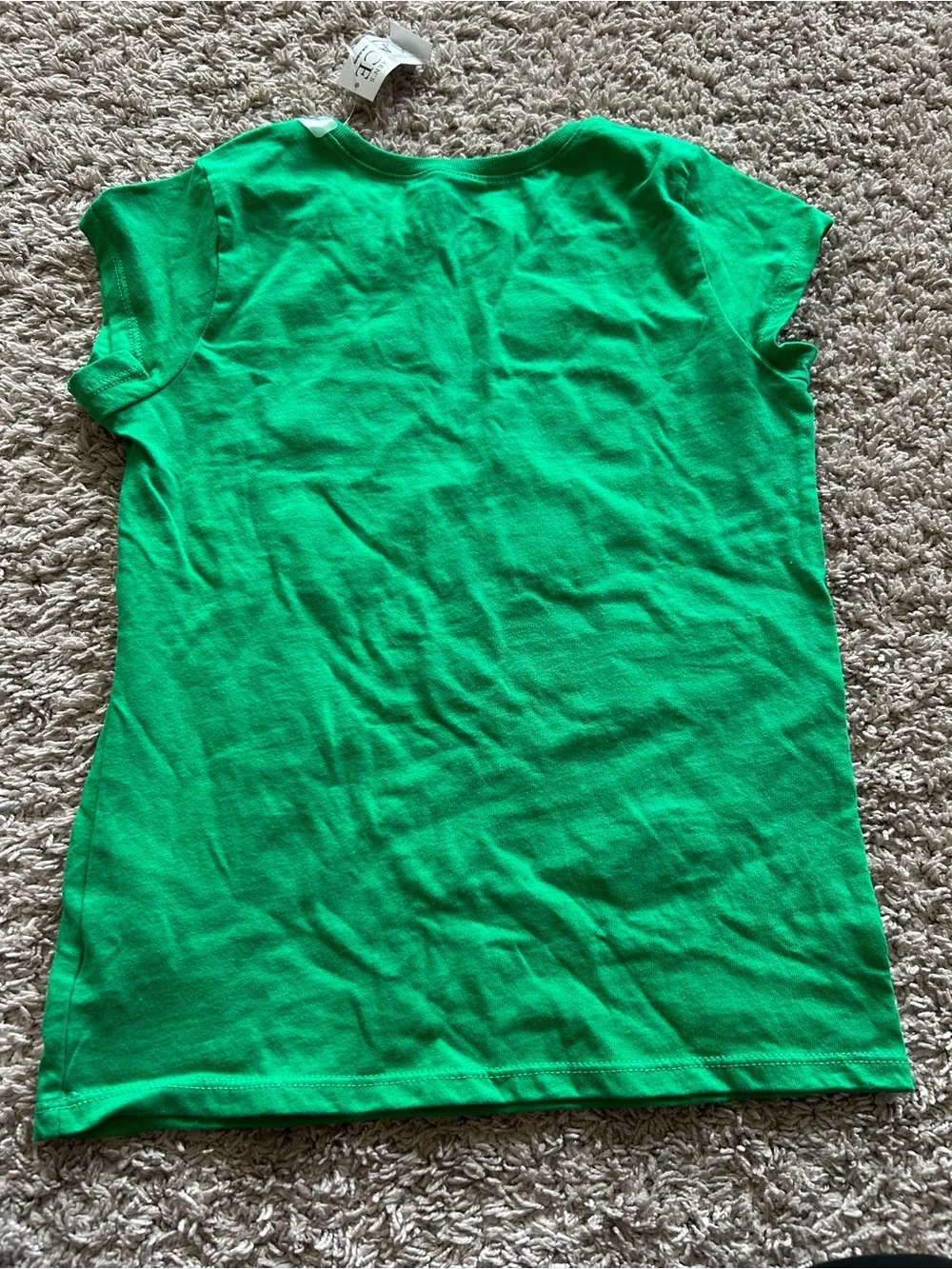 Place Green Short Sleeve Tee with Rainbow Letters and Gold Shamrocks